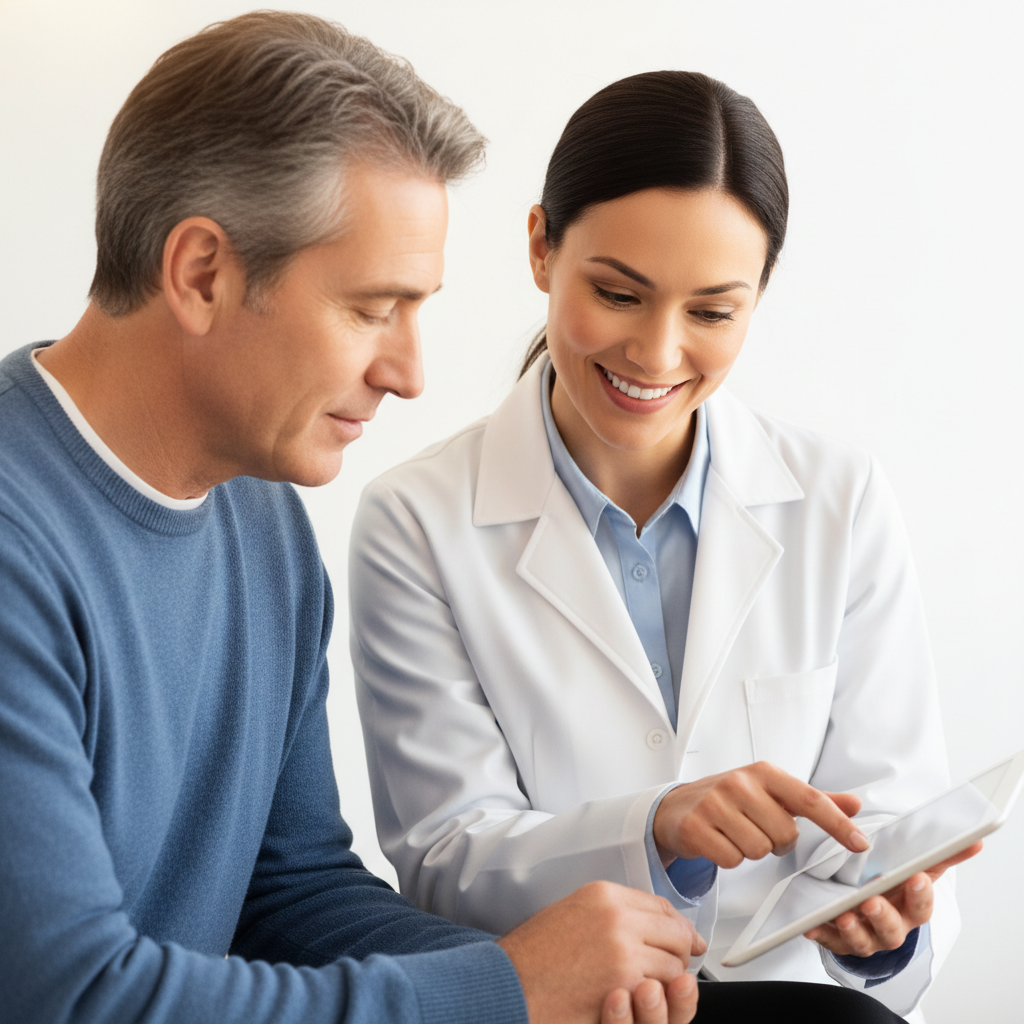 Step 4: Physician Review - Board-certified doctor reviewing patient health analysis